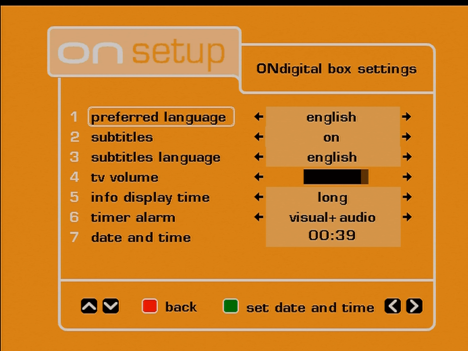 ONdigital box settings