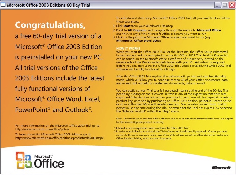 Microsoft Office 2003 Trial